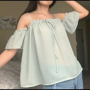 Forever 21 Green Flowy Blouse